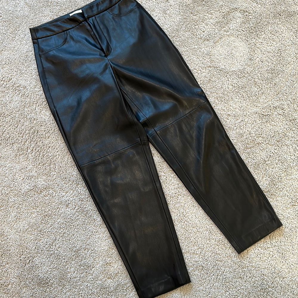 Mango faux leather pants